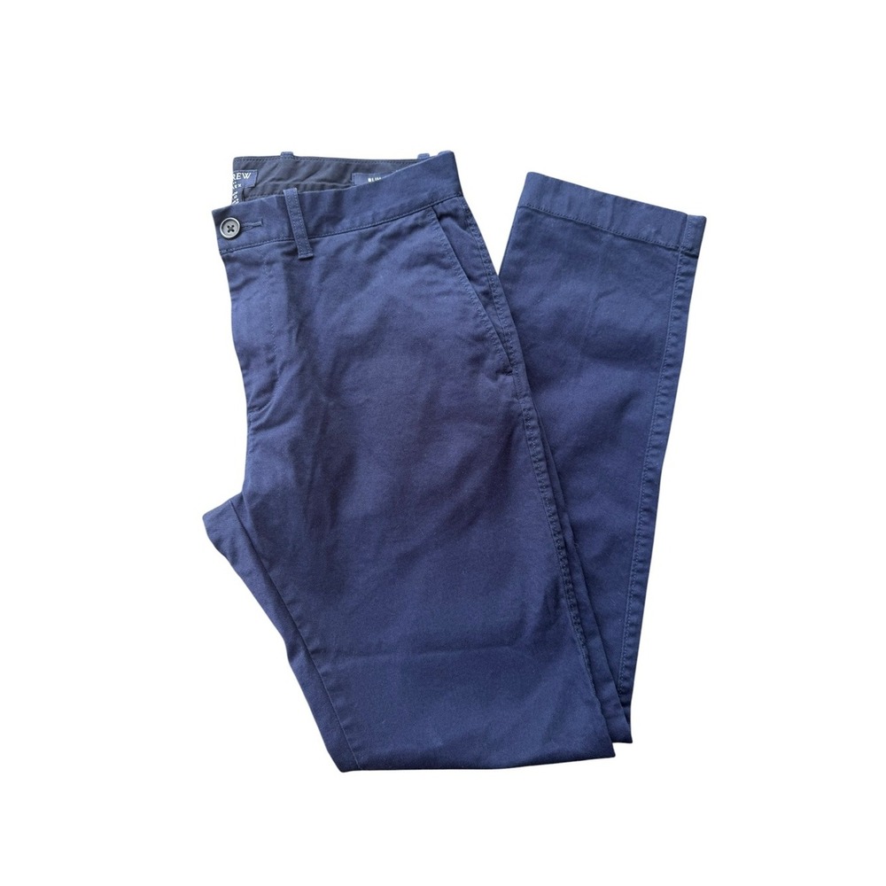J.Crew Flex Slim Chino Pants Mens 29x30 Navy Blue Cotton Stretch Trousers 0042